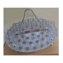 Brushed Aluminium Stackable Tray 48-hole with Cups